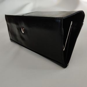 Alfani Leather Clutch black silver long